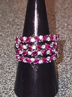 RBP7728 The Angelina Set Julio Cumpleaños Colección Laboratorio Creado Rubí Talla 9 Nuevo con Etiquetas Foto 1 de 4