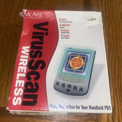RARE Vintage McAfee Virus Scan Wireless Total Protection Handheld PDA COMPLETE - Image 1 of 3