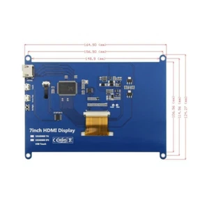 7 Zoll HDMI Display USB kapazitiver Touchscreen IPS 1024x600 für PC Raspberry Pi - Bild 1 von 2