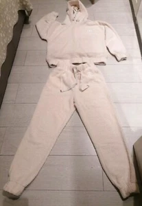 ⭐River Island Teddy Material 2 PCE Women's Jogger Set/ Size UK M *VGC* - Picture 1 of 13
