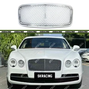 Chrome Front Bumper Center Grille Mesh Trim Fits Bentley Flying Spur 2014-2018 - Foto 1 di 11