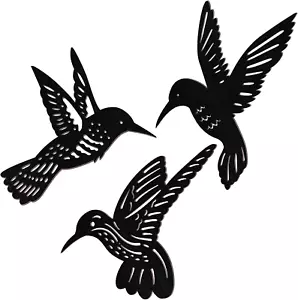 3 Pieces Wood Hummingbird Wall Art Decor 9 Inch Hummingbird Wall Decorations for - Picture 1 of 12
