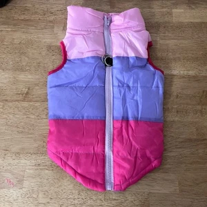 Dog Puffer Vest Pink Purple Color Block Size XL - Picture 1 of 5