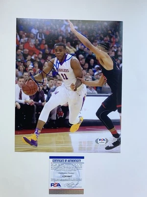 Michael Foster Jr. Signed Autographed 8x10 Photo Auto 76ers Wizards NBA PSA COA - Image 1 of 3