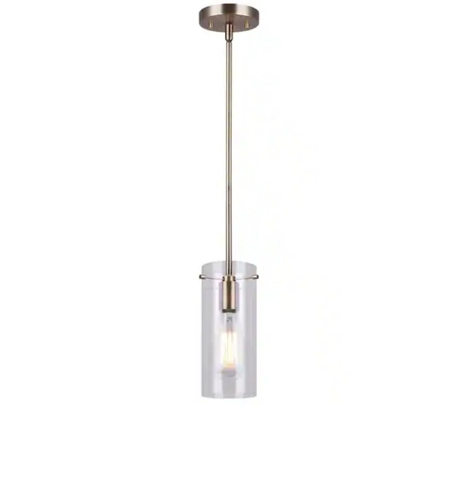 CANARM Joni 1-Light Gold Pendant with Clear Glass Shade - Изображение 1 из 1