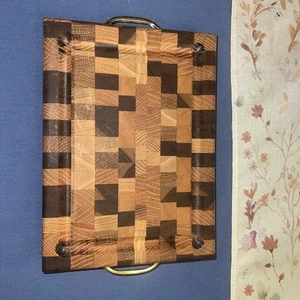 Cutting Board Assorted Woods With Handles - Picture 1 of 7