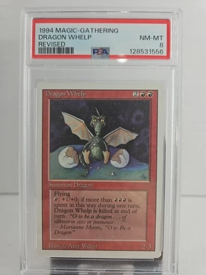 1994 Magic the Gathering Dragon Whelp Revised PSA 8 - Image 1 of 2
