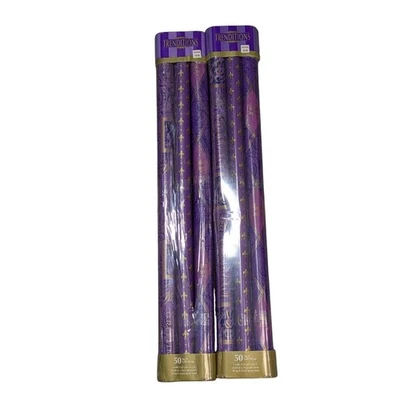 Papel de envolver navideño Gibson púrpura flor de lis de colección x6 50 pies cuadrados nuevo en paquete Foto 1 de 4