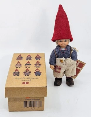 Фарфоровая кукла Birgitte Frigast RAS 6 дюймов Twin Pixie Boy Gnome Дания ручная работа - Изображение 1 из 4