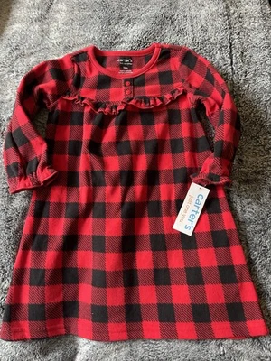 Vestido a Cuadros Carters Buffalo Niñas Manga Larga Rojo Negro Cuadros 18M Foto 1 de 4