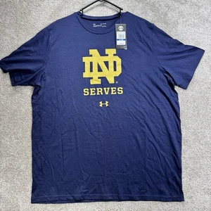 Camisa Notre Dame Lucha Irlandesa Para Hombres Grande Azul Under Armour Heat Gear Alumni - Imagen 1 de 9