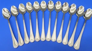 12 - Reed & Barton SUSSEX Glossy Beaded 18/10 Stainless Flatware ICED TEA SPOONS - Picture 1 of 7