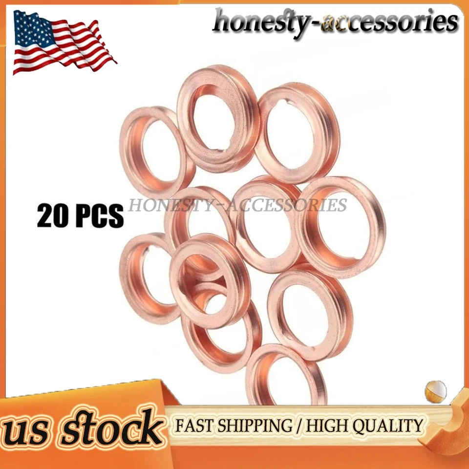 20PCS NEW Fits For Nissan Infiniti Metal Oil Drain Plug Crush Washer Gasket US - Imagem 1 de 4