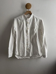 Camisa Oliver Spencer Blanca Sin Cuello Abotonada Cuello Talla 15.5 - Imagen 1 de 9