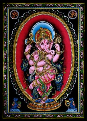 Tapiz Dios Ganesh Lentejuelas Señor Ganpati Bohemio Colgante de Pared Póster Decoración del Hogar Foto 1 de 4