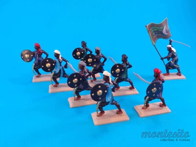 GRAN Bretaña dsg * línea de infantería guerreros árabes (9 figuras) ropa negra * legión Foto 1 de 4
