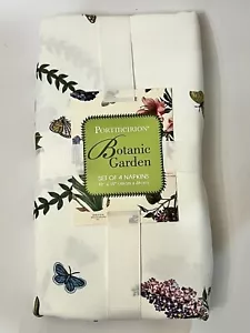 PORTMEIRION BOTANIC GARDEN Set of 4 Napkins Butterflies Flowers 19" x 19" NWT - Picture 1 of 5