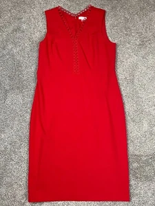 Vestido Calvin Klein Mujer 14 Rojo Funda Negocios Oficina Evento Vacaciones Clásico - Imagen 1 de 7