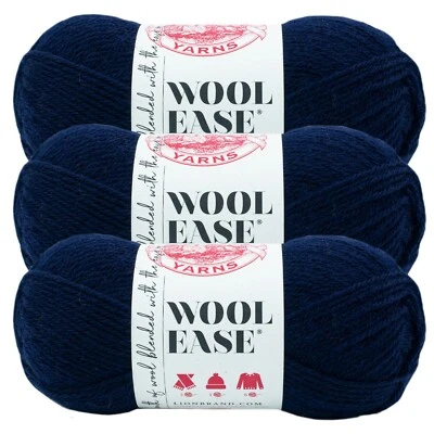 (3 Pack) Lion Brand Yarn 620-010B Wool-Ease Yarn, Nightshade