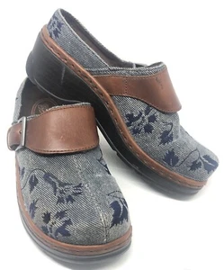 Vintage Y2K Klogs Floral Embroidered Denim Clog Platform Heels Women’s 6 - Picture 1 of 11