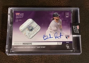 2019 TOPPS NOW #240C BRENDAN RODGERS AUTO BASE RELIC 13/25 RBI IN 1ST MLB AT-BAT - Picture 1 of 2