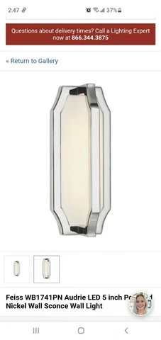 Feiss Wall Sconce 5 In. Polished Nickel (Discontinued) Cover