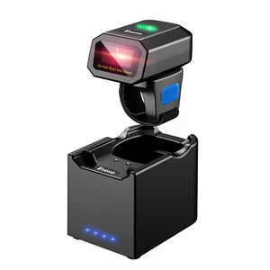 Eyoyo 2D QR Code Wearable Finger Ring Barcode Scanner W/ Wireless Charging Base - Picture 1 of 9