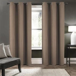 RT Designers Collection Barron Two Pack Grommet Curtain Panel 54" x 84" Taupe - Picture 1 of 4