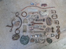 CIVIL WAR DUG LOT/GROUP RELICS-BUTTONS,BUCKLE,BULLETS,SHELL FRAG,BULLET IN WOOD.