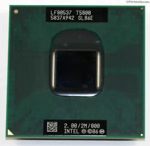 Intel Pentium T5800 2.00GHz 2M 800MHZ Laptop CPU Processor SLB6E (535) - Foto 1 di 1