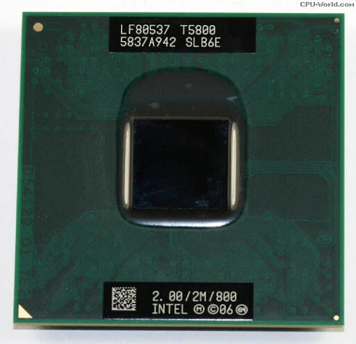 Intel Pentium T5800 2.00GHz 2M 800MHZ Laptop CPU Processor SLB6E (535) - Immagine 1 di 1