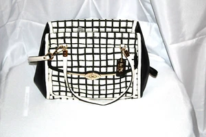 COACH Madison Graphic-Print Madeline Satchel Bag- 28082 Black/White - Picture 1 of 4