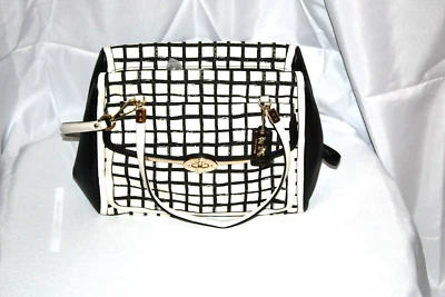 COACH Madison Graphic-Print Madeline Satchel Bag- 28082 Black/White - Image 1 of 4