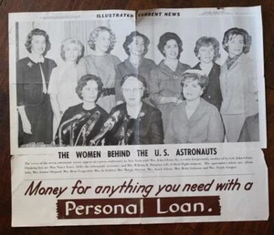 1962 New Haven Connecticut NASA Mercury Astronauts wives newsreel photo poster - - Picture 1 of 1