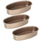 3 Pieces Non Stick Oval Shape Cake Pan Cheesecake Loaf Bread Mold Baking6405