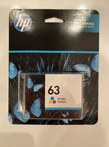 Genuine HP 63 Color Ink Cartridge Deskjet 2130 2133 3631 Exp February 2021 - Picture 1 of 3
