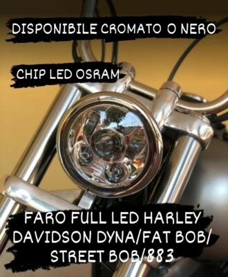 1X Luz LED Harley Davidson Moto H4 5.75" Fat Bob Street Bob Dyna 6000K Foto 1 de 4