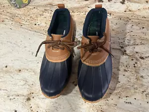 LL Bean Stiefel Damengröße 9 Gummischuhe Ente Regen Schnee niedrig marineblau Leder - Bild 1 von 5