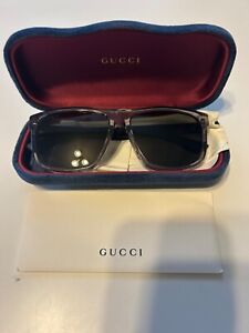 Gucci Grey Rectangular Polarized Men's Sunglasses 