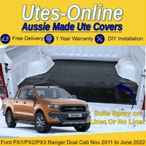 Checker Plate Rubber Ute Mat For Ford PX Ranger Dual Cab (Nov 2011 to June 2022) - Picture 1 of 2