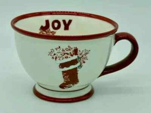 Starbucks Coffee Cup Mug 10  oz. Joy 2007 Holiday Christmas Stocking Footed - Picture 1 of 6