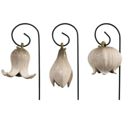 Gartenstecker Blüten Steingut 3er Set Dekoration - Bild 1 von 2