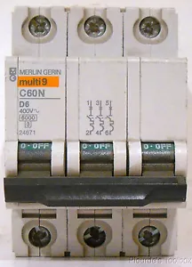 New Schneider Electric 6A 3-Pole C60N Miniature Circuit Breaker, 24671 - Picture 1 of 6