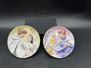 Rare 2 Disney Princess Mini 3D Plates Snow White & Sleeping Beauty - Picture 1 of 4