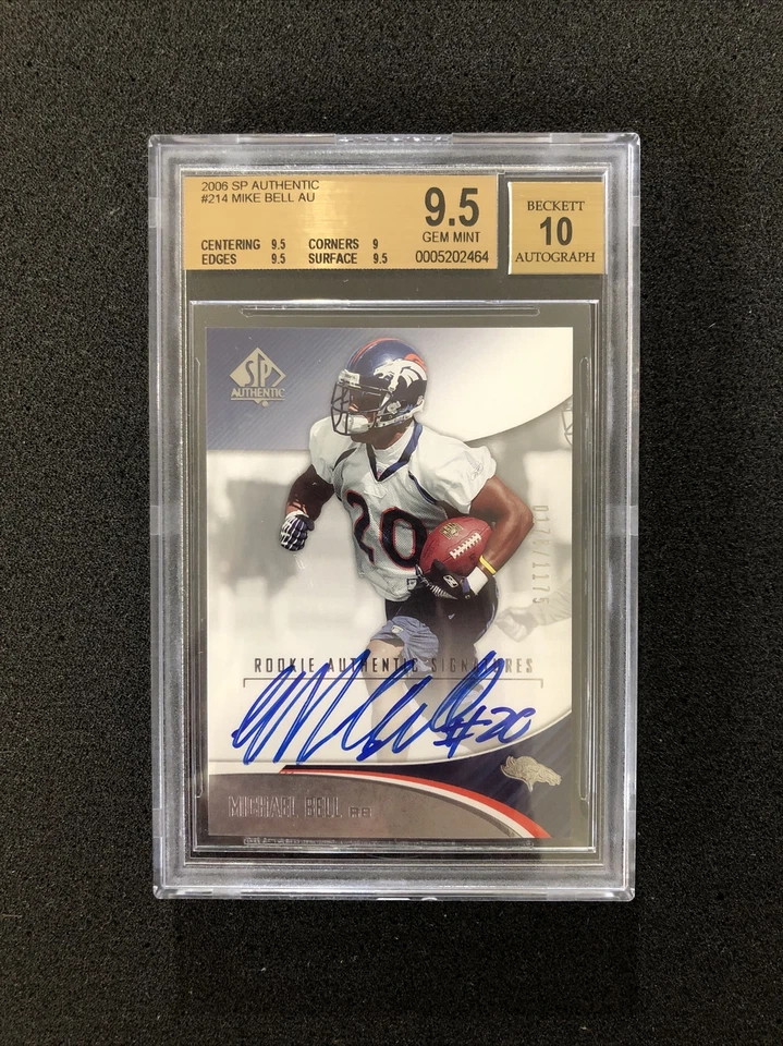 2006 Upper Deck SP Authentic MIKE BELL #214 BGS 9.5 💎 ROOKIE AUTO 💎 1076/1175 - Image 1 of 2