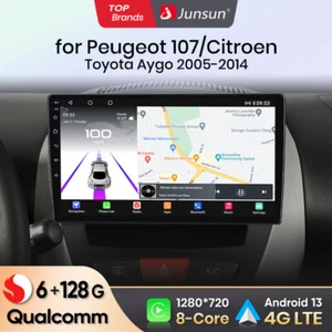 Radio de coche QualcommChip 6+128G Carplay Android para Peugeot 107 CitroenC1 Toyota - Imagen 1 de 11