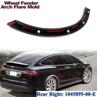 Para Tesla Modelo X 2016-2024 Puerta Trasera Derecha Arco de Rueda Guardabarros Acampanado Moldura Borde Foto 1 de 4
