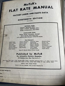 1947 Motor's Flat Rate Manual , 19th Edition 1936-1947 Ford Desoto Packard GMC - Picture 1 of 9