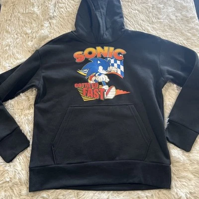 Sudadera con capucha Old Navy para niños negra Sonic the Hedgehog L 10/12 nueva con etiquetas Foto 1 de 4