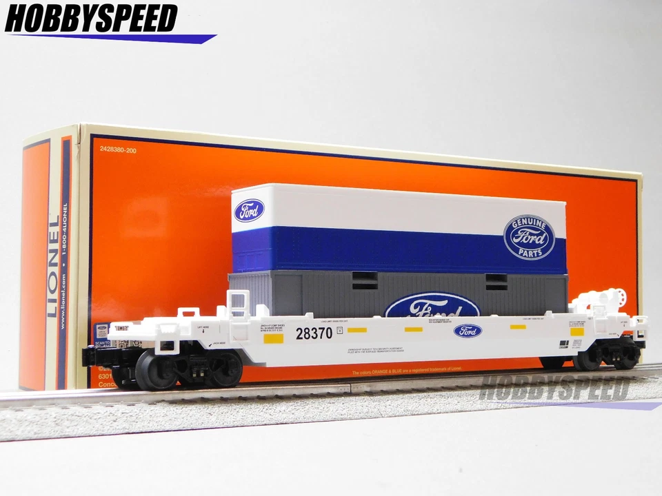 Lionel 2528370 O Gauge Ford Max-Stack Well Car with Container Load